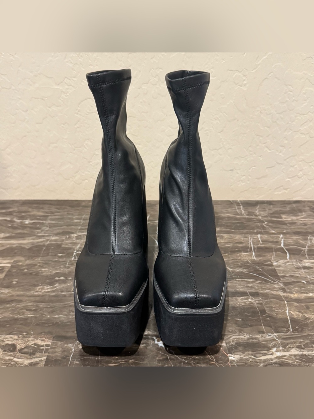 Naked Wolfe Illuminate Faux Leather Sock Platform Boots - Picture 5 of 14